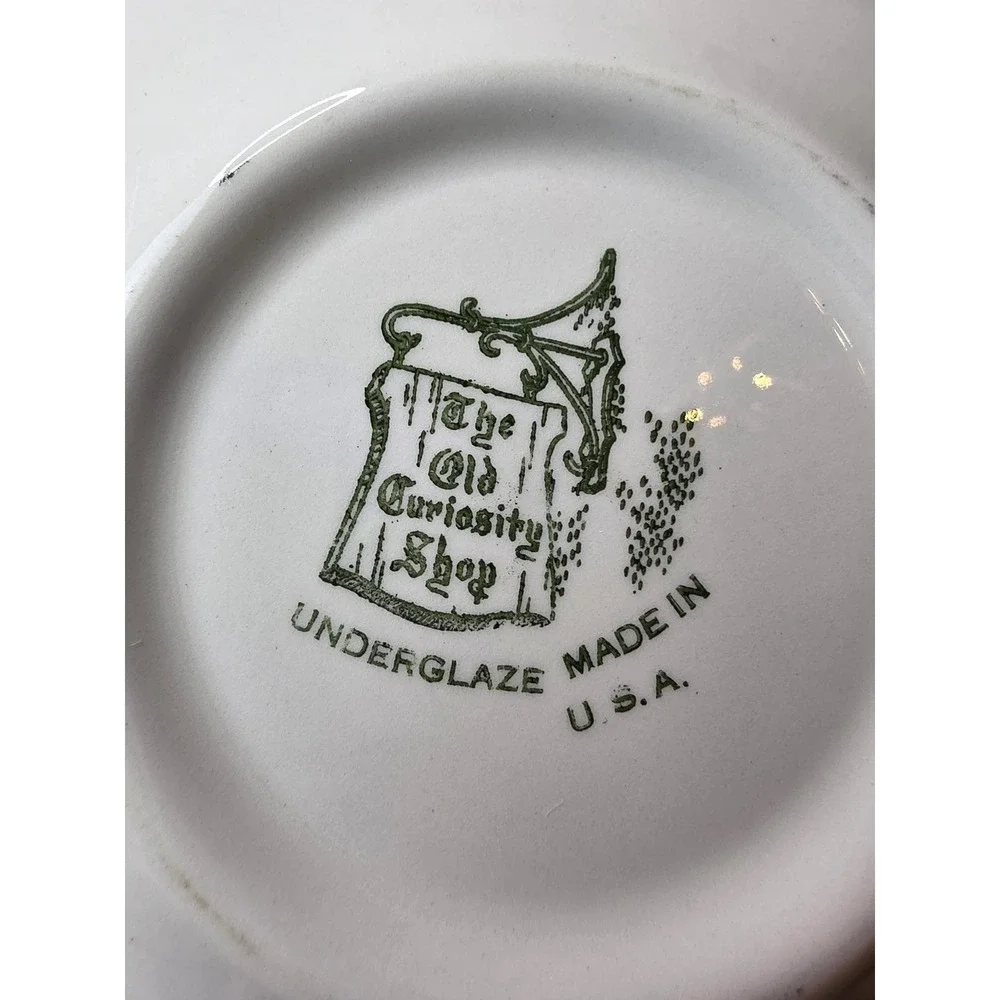 Vintage Green Transferware Teapot Bread and Butter Plates‎ Set of 6 6.25 Inch A2